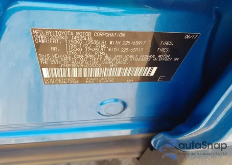 2017 Toyota Rav4 Le из США, поврежденный, VIN JTMZFREV9HJ720322